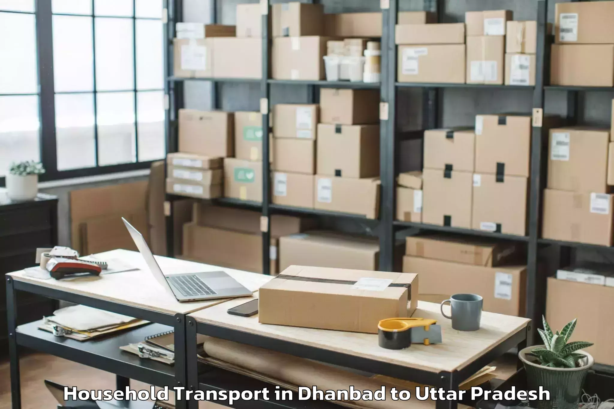 Get Dhanbad to Garautha Household Transport